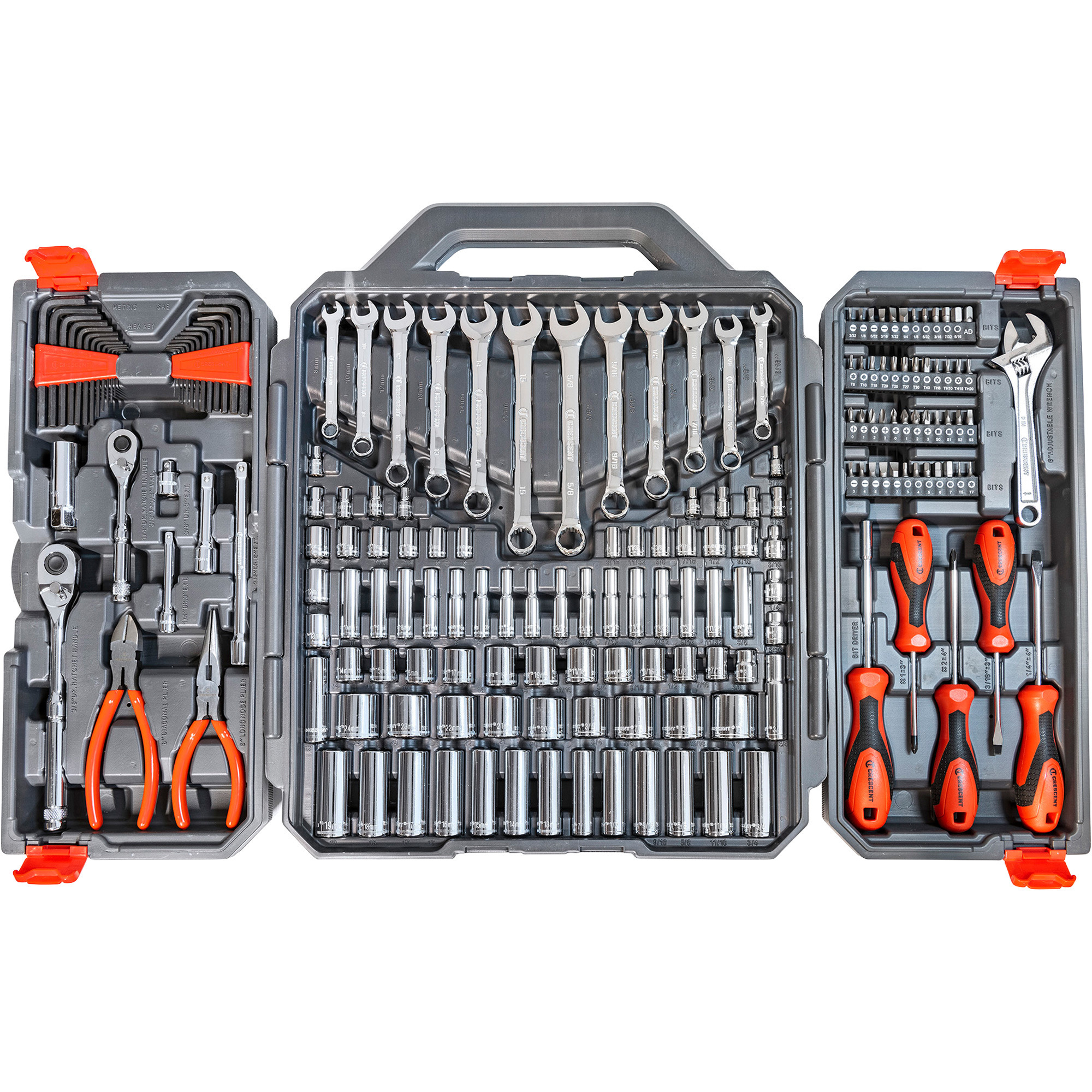 Crescent Professional Mechanics Tool Set, 180-Pc., 1/4in. and 3/8in. Drive, Model# CTK180